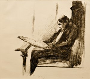 Lettore di giornali da Lesser Ury